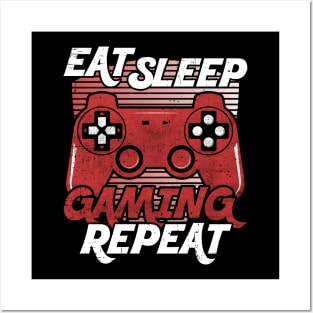 Eat Sleep Gaming Repeat Vintage Posters and Art